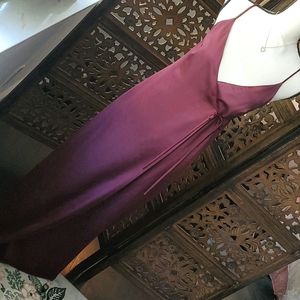 Forever 21 Small Burgundy Faux Satin Maxi Dress